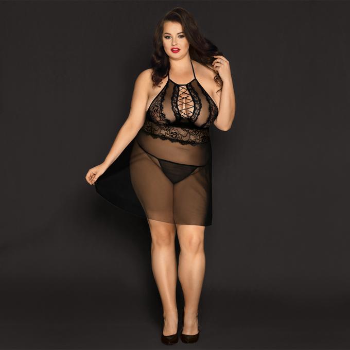 New Lace Pajamas Sexy Lingerie Women′ S Large Size Leepcoat Sleeping Skirt