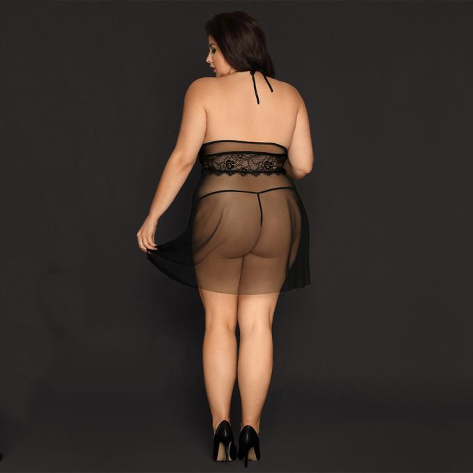 New Lace Pajamas Sexy Lingerie Women′ S Large Size Leepcoat Sleeping Skirt
