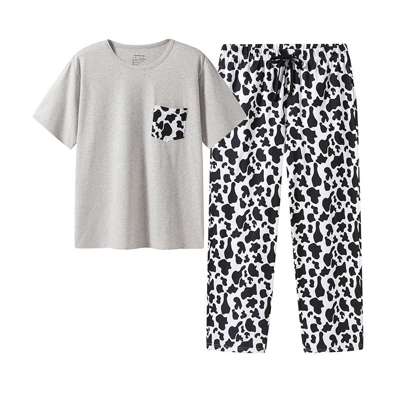 2XL L পুরুষদের স্লিপওয়্যার উষ্ণ পায়জামা দুই-পিস বোনা নাইট স্যুট সেট